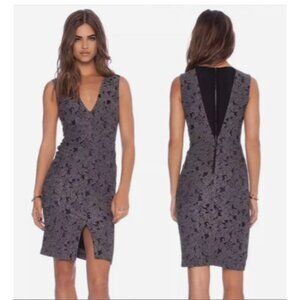Alice + Olivia Baylee Sheath Dress 12‎ Sleeveless Black Embroidered Cocktail